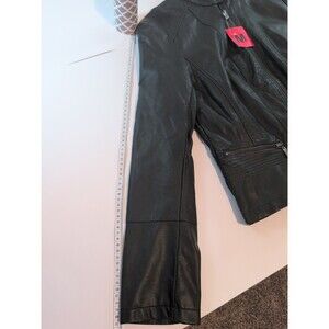 Bernardo Ladies' Faux Leather Moto Jacket Army Green